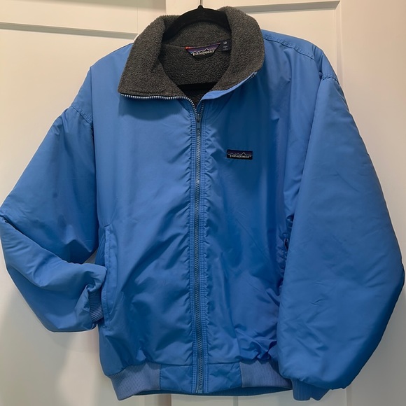 Patagonia Jackets & Blazers - PATAGONIA: Blue. Vintage 90’s Grey Fleece Lined Full-Zip Bomber Jacket.